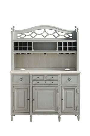 Summer Hill - French Gray Serving Buffet with Bar Hutch